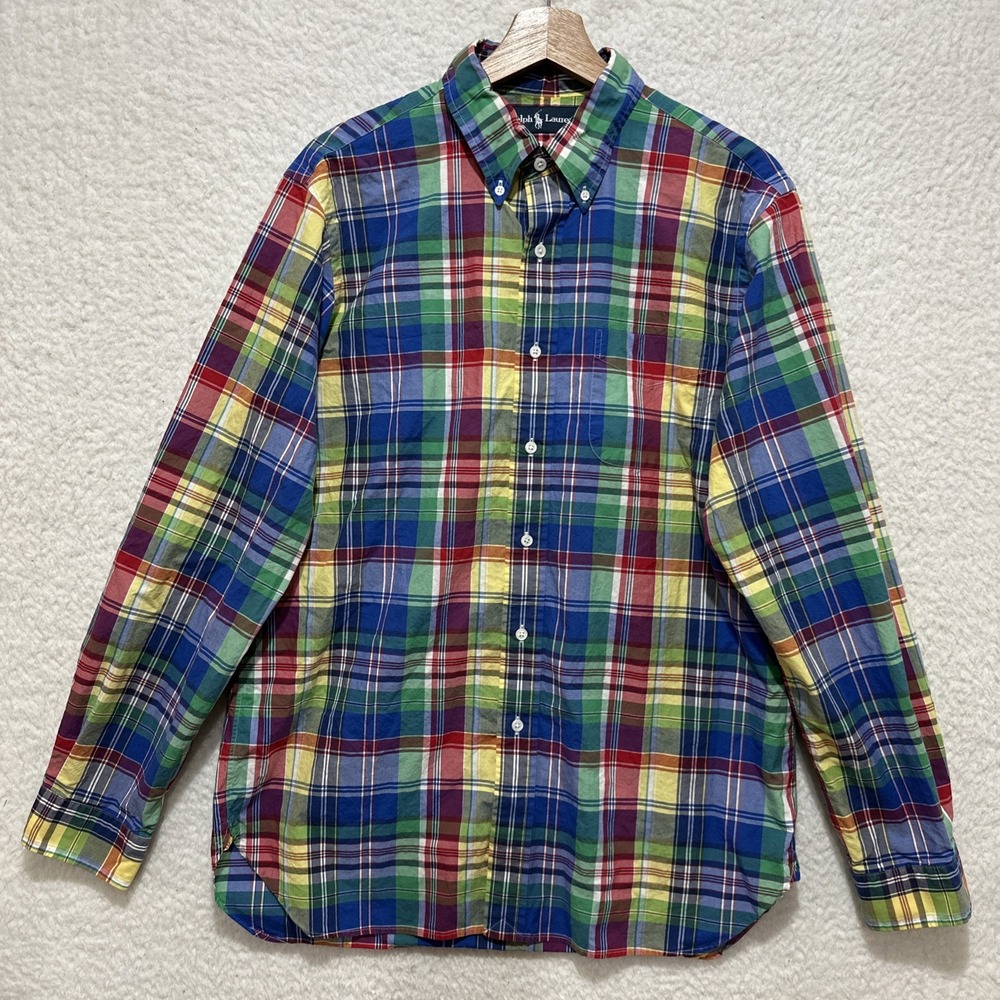 Polo Ralph Lauren Men's Multicolor Plaid Button Up Long Sleeve Shirt Size Large